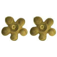 Gia Brass Flower Earrings
