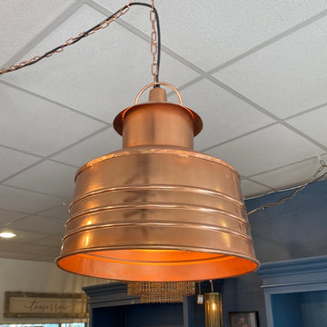Metal Pendant Lamp Copper Finish 16x8"