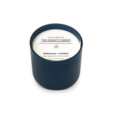 Oakmoss and Amber Blue Dignity Candle