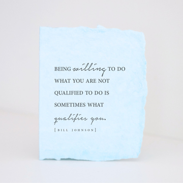 "Sometimes What Qualifies You" Folded Encouragement Card