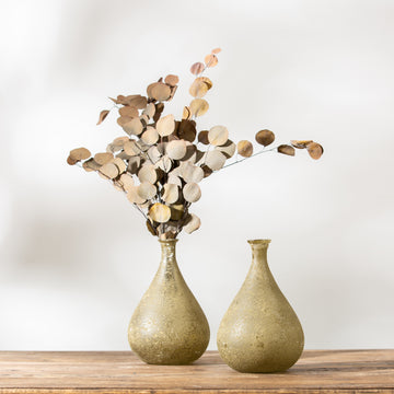 Khaki Distressed Glass Vase