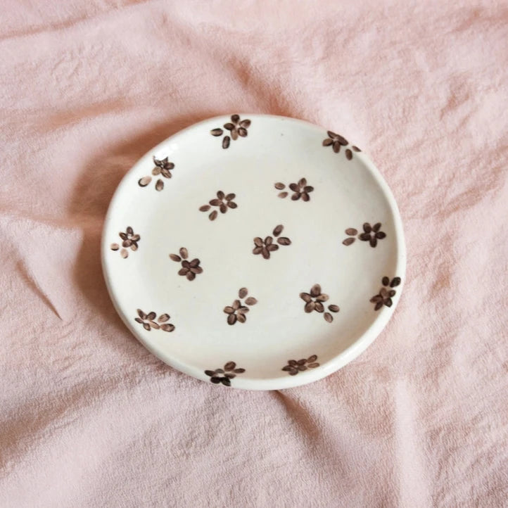 Black Forget Me Not Catchall Plate