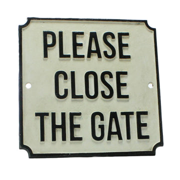 Cast Iron Please Close The Gate Sign