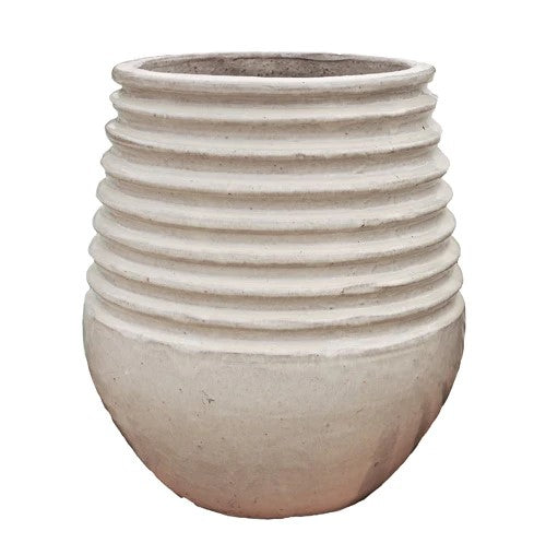 Coiled Rim Planter Oyster White