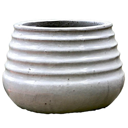 Coiled Rim Planter Oyster White