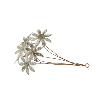 Distressed Tole Flower Bunch Ornament