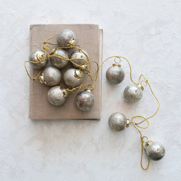 Embossed Glass Ball Ornament Garland