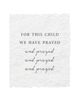 For This Child We Have Prayed Religious Card