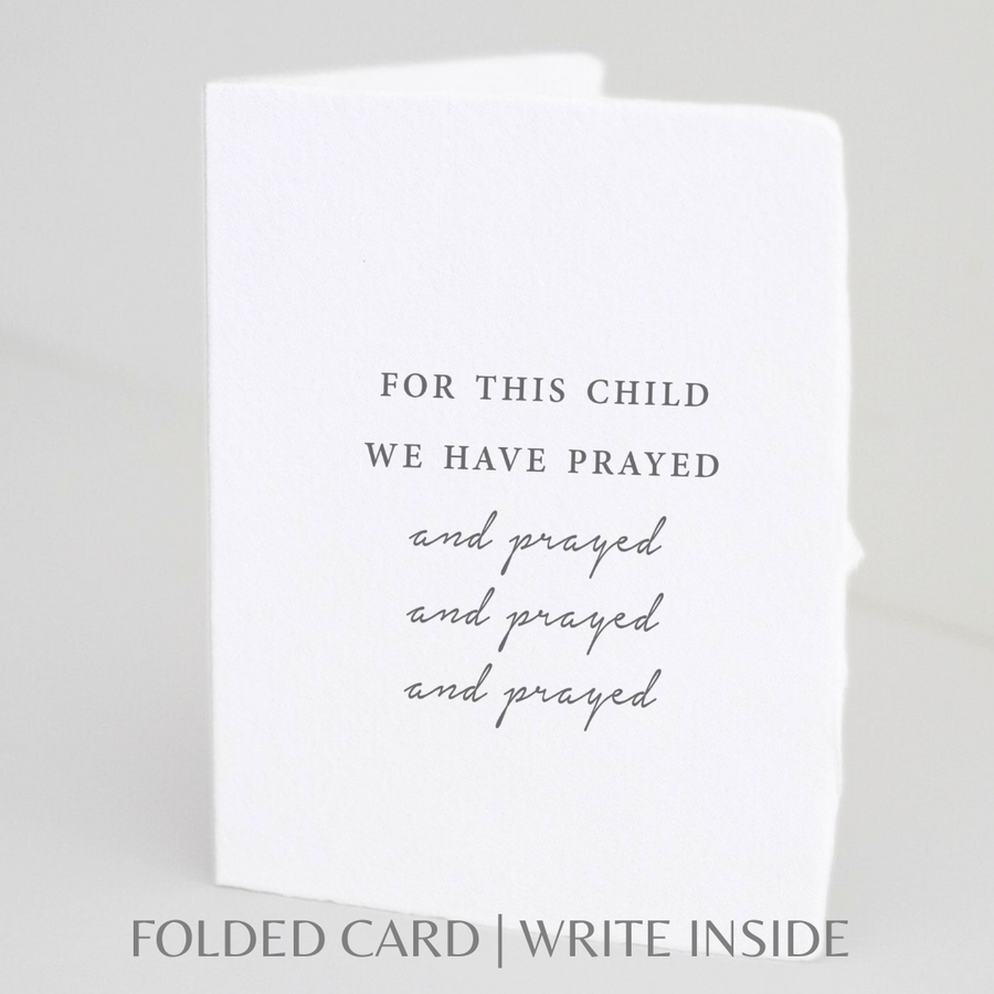 For This Child We Have Prayed Religious Card