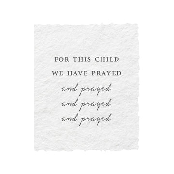 For This Child We Have Prayed Religious Card