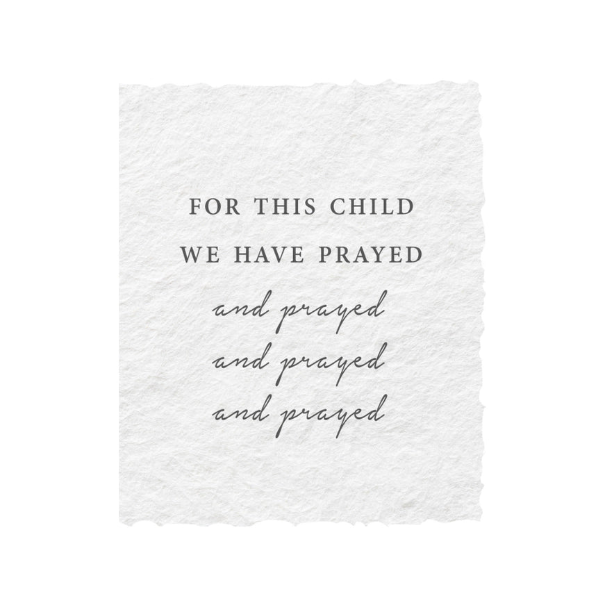 For This Child We Have Prayed Religious Card