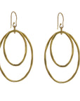 Gemini Oval Brass Earrings