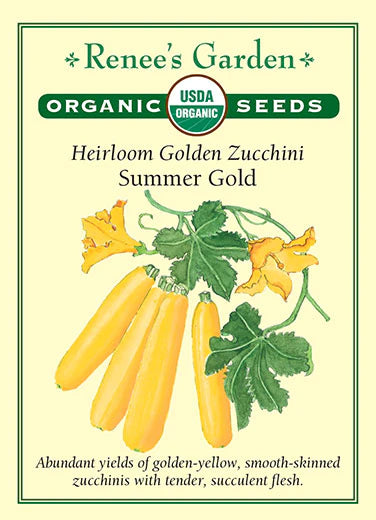 Squash Summer Zucchini Summer Gold All Natural Seeds