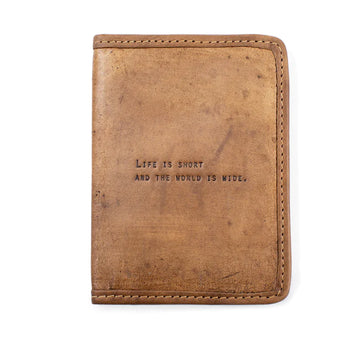 Leather Passport Cover Life Is Short