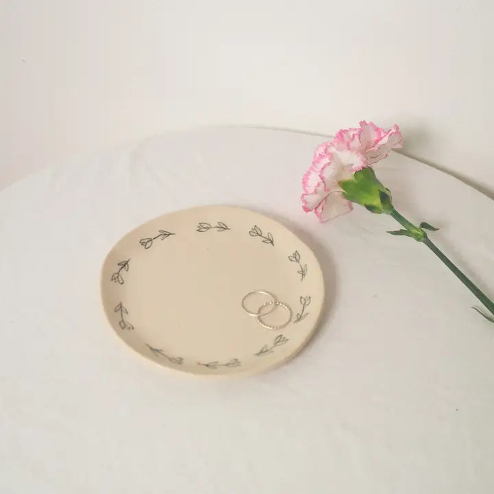 Line Drawn Tulips Catchall Plate