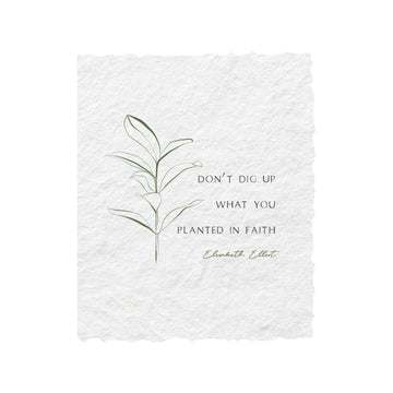 Planted in Faith Folded Greeting Card