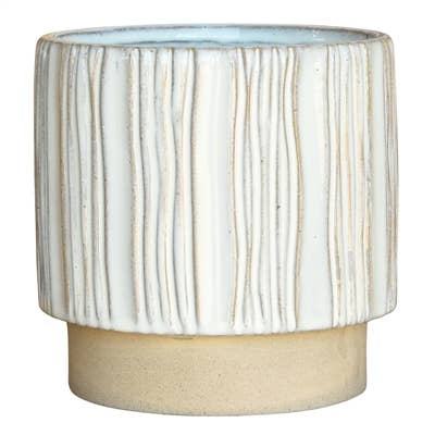 Ramos Vertical Stripe Stoneware Cachepot
