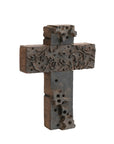 Reclaimed Wood Print Block Cross