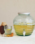 Recycled Glass Ribbed Beverage Dispenser