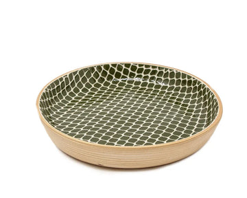 Small Round Cocktail Tray Taj Pine