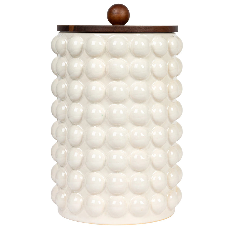 Stoneware Canister With Raised Dots