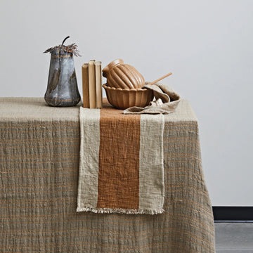 Striped Cotton and Linen Table Runner