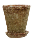 Terracotta Cement Planter with Saucer