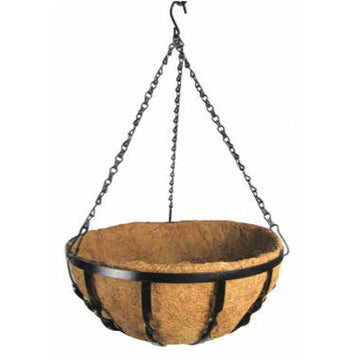 Windsor Hanging Basket with Liner Black
