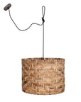 Woven Seagrass And Metal Pendant Lamp