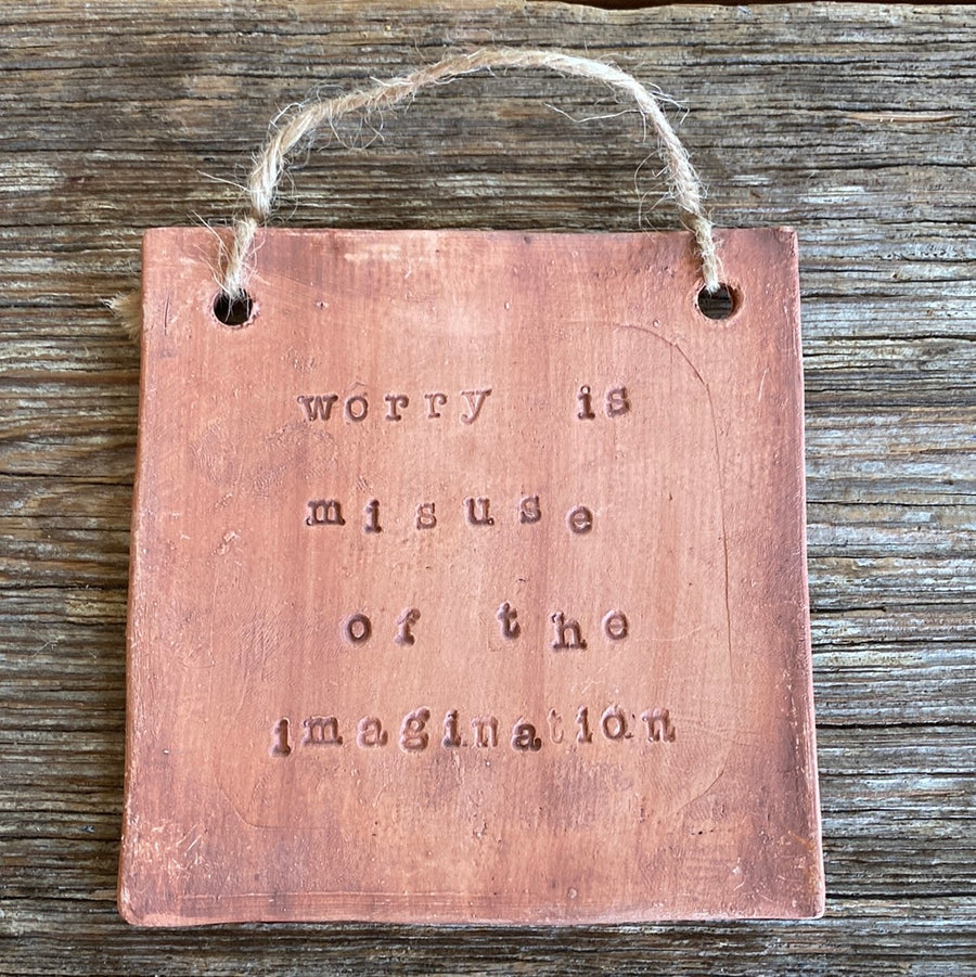 Worry is Misuse of The Imagination Text Tiles