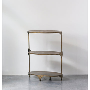 3-Tier Metal Shelf with Antique Finish