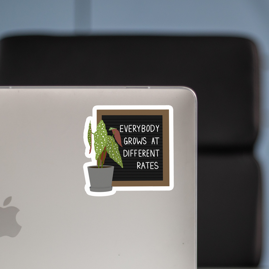 We Grow at Different Rates Sticker