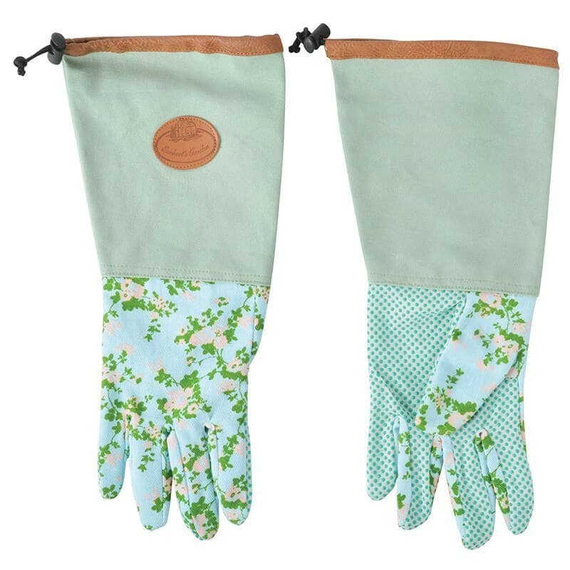 Rose Print Long Garden Gloves