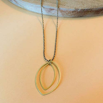Silver Chain Double Marquise Necklace