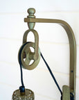 Antique Brass Pulley Wall Lamp