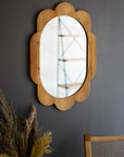 Grooved Wood Framed Mirror