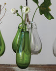 Clear Hand Blown Glass Vase with Hanger