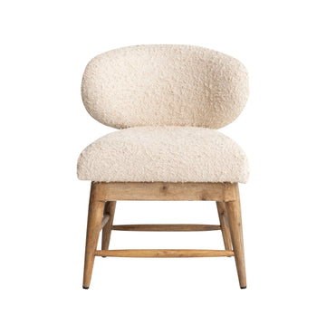 Wood and Cotton Boucle Chair