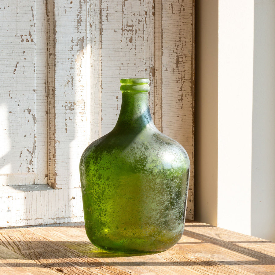 Medium Antique Green Cellar Bottle