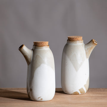 Stoneware Bottle with Cork Lid