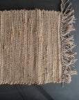 Woven Cotton and Jute Placemat with Tassels