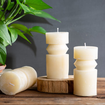 Cream Totem Pillar Candle
