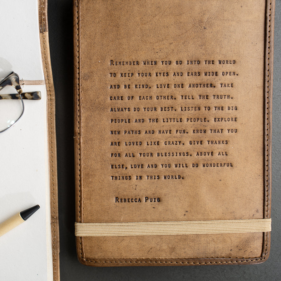 Large Remember When Leather Journal