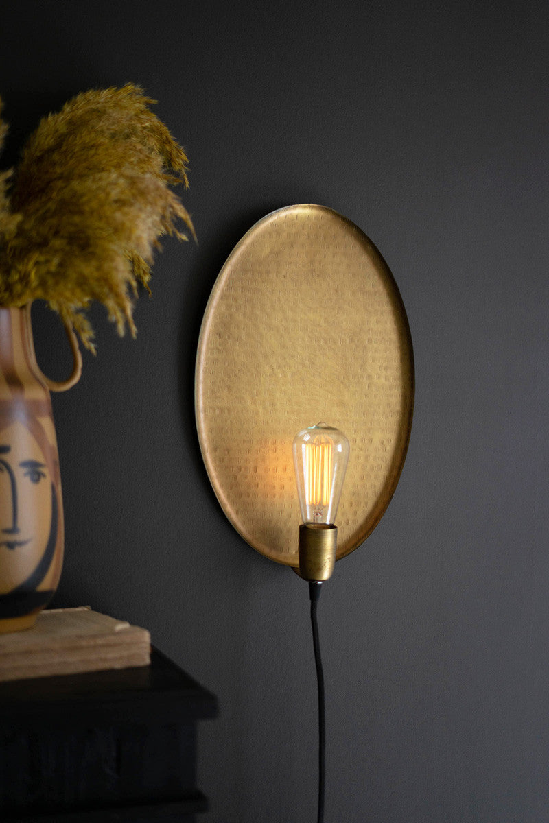 Antique Brass Oval Wall Sconce