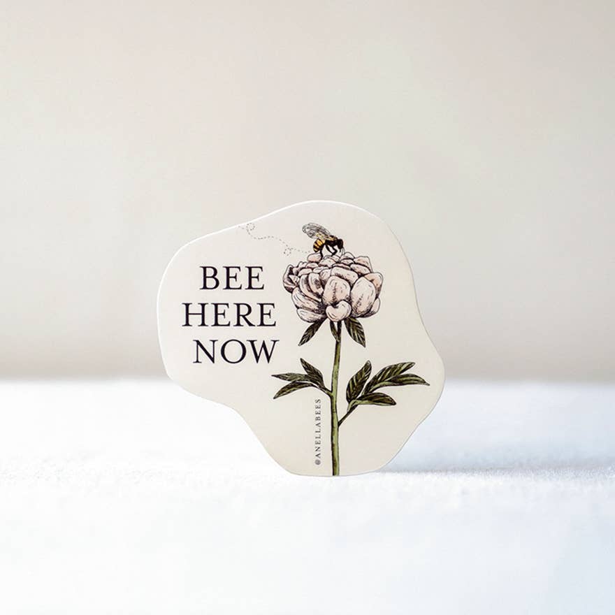 Bee Here Now Spring Sticker