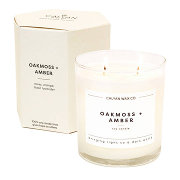 Oakmoss and Amber Glass Tumbler Candle