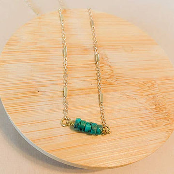 African Turquoise Bar Choker Necklace