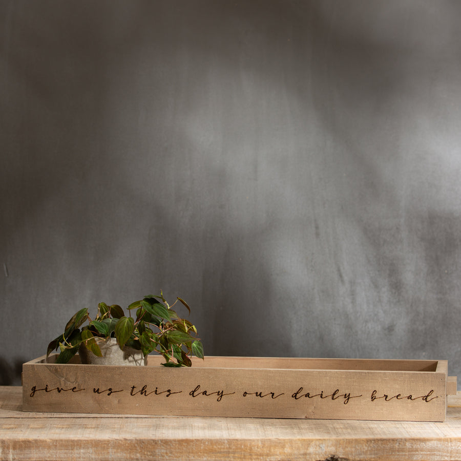 Large Engraved Wooden Tray With Handles