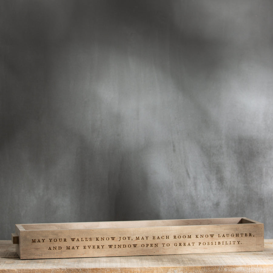 Large Engraved Wooden Tray With Handles