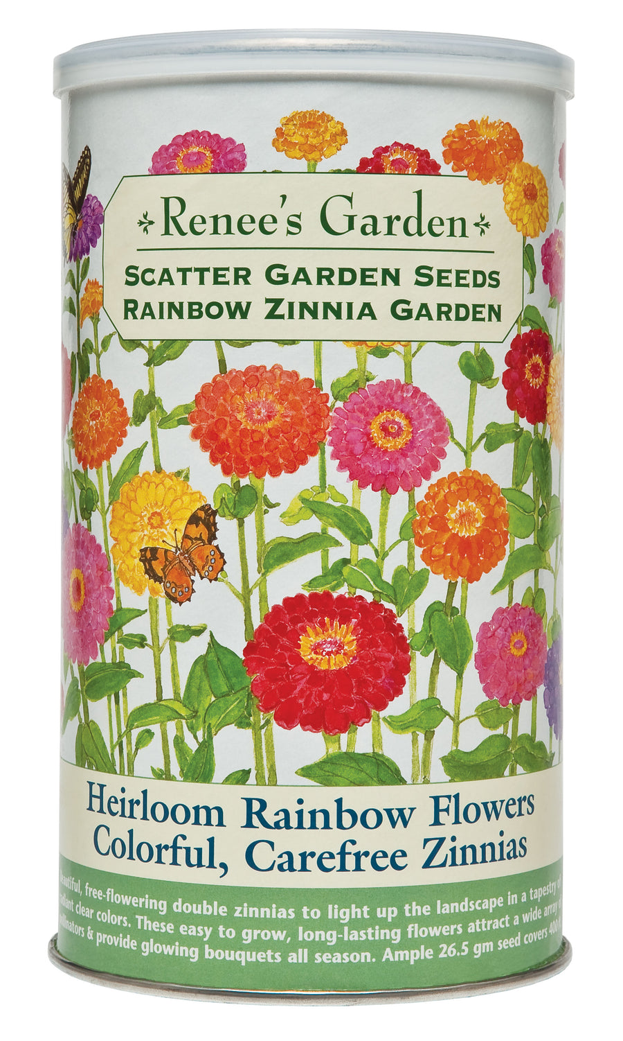 Scatter Garden Rainbow Zinnia Seeds